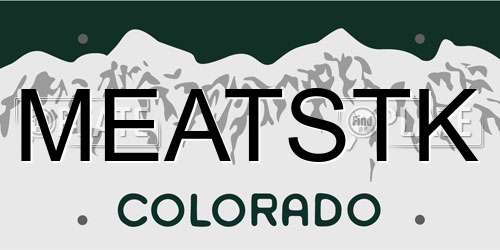 MEATSTK Colorado License Plate