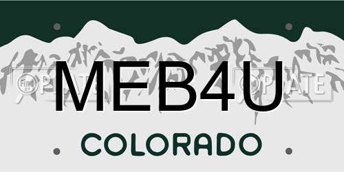 MEB4U Colorado License Plate