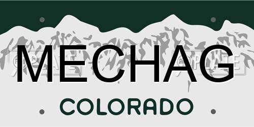 MECHAG Colorado License Plate