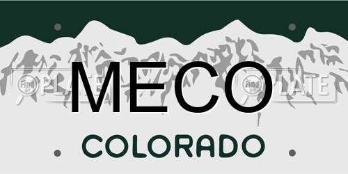 MECO Colorado License Plate