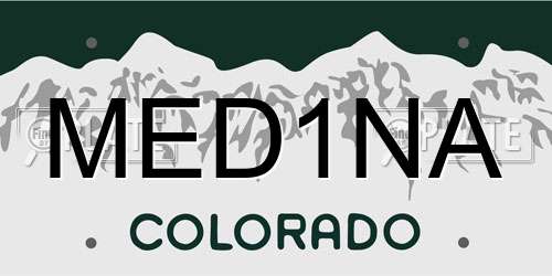 MED1NA Colorado License Plate
