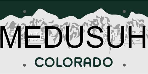 MEDUSUH Colorado License Plate