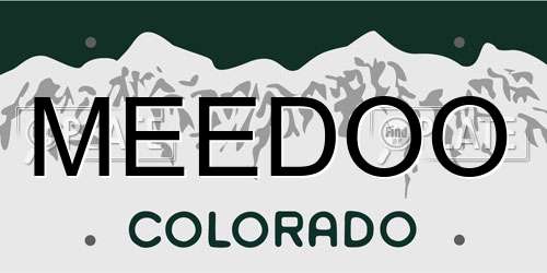 MEEDOO Colorado License Plate