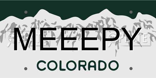 MEEEPY Colorado License Plate