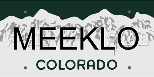 MEEKLO Colorado License Plate