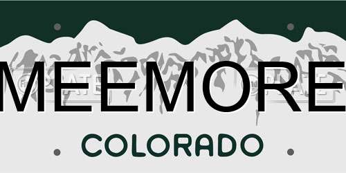MEEMORE Colorado License Plate