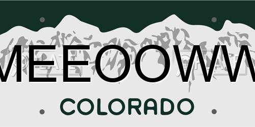 MEEOOWW Colorado License Plate