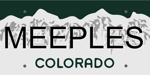 MEEPLES Colorado License Plate