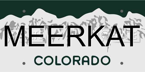MEERKAT Colorado License Plate