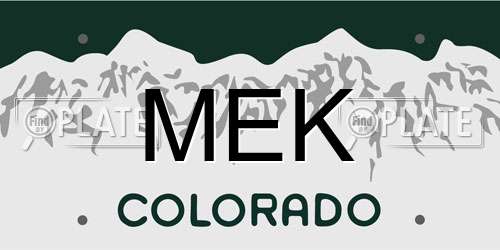 MEK Colorado License Plate
