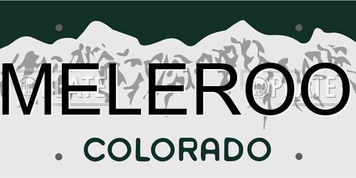 MELEROO Colorado License Plate