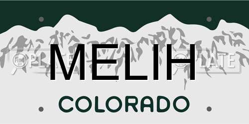 MELIH Colorado License Plate