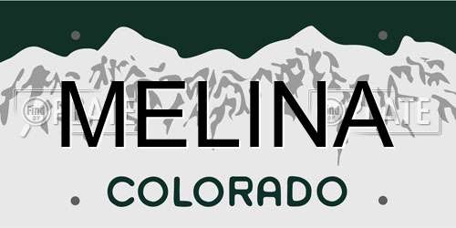 MELINA Colorado License Plate