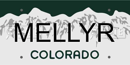 MELLYR Colorado License Plate