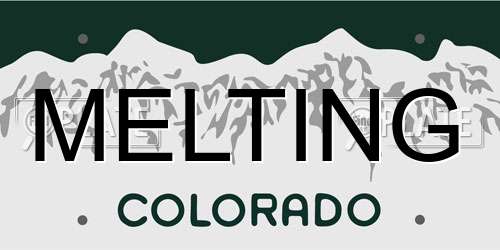 MELTING Colorado License Plate