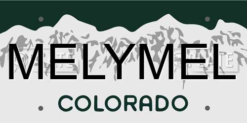MELYMEL Colorado License Plate