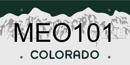MEO101 Colorado License Plate