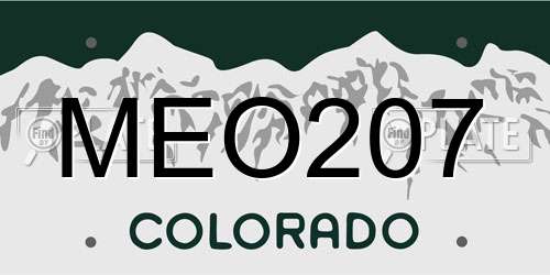 MEO207 Colorado License Plate
