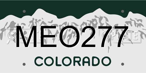 MEO277 Colorado License Plate