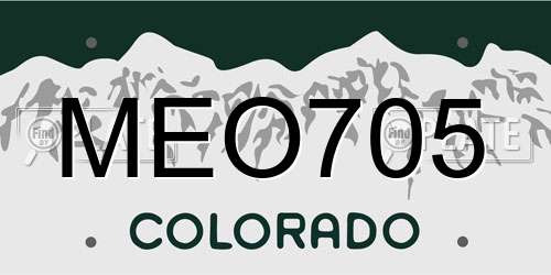 MEO705 Colorado License Plate