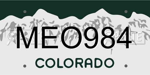 MEO984 Colorado License Plate