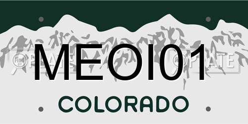 MEOI01 Colorado License Plate