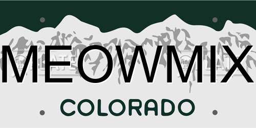 MEOWMIX Colorado License Plate