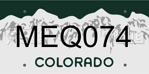 MEQ074 Colorado License Plate