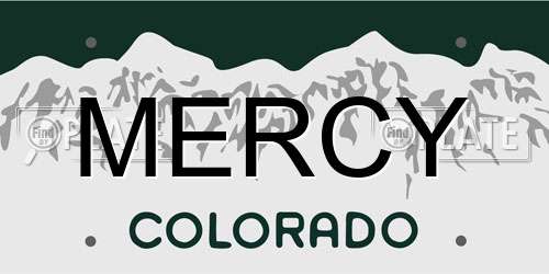 MERCY Colorado License Plate