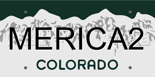 MERICA2 Colorado License Plate