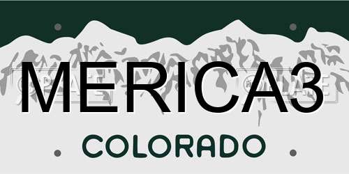 MERICA3 Colorado License Plate