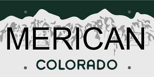 MERICAN Colorado License Plate