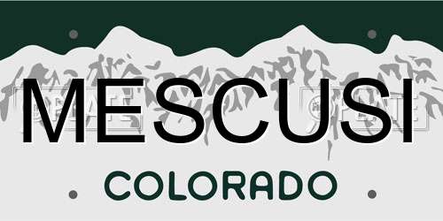 MESCUSI Colorado License Plate