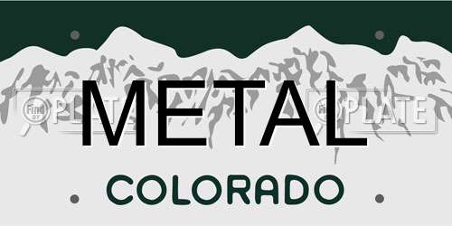 METAL Colorado License Plate