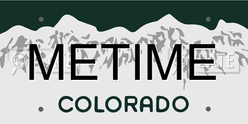 METIME Colorado License Plate