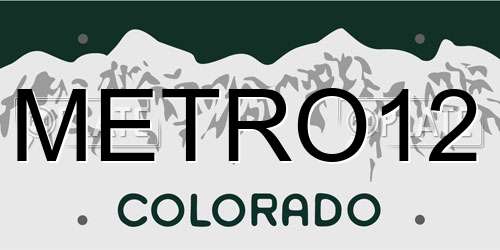 METRO12 Colorado License Plate