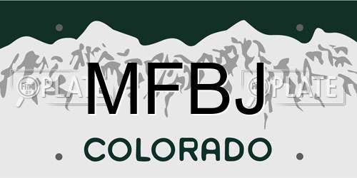 MFBJ Colorado License Plate