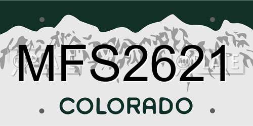MFS2621 Colorado License Plate