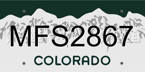 MFS2867 Colorado License Plate