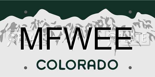 MFWEE Colorado License Plate