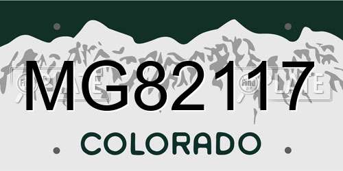 MG82117 Colorado License Plate