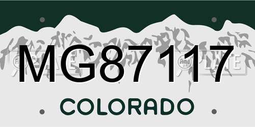MG87117 Colorado License Plate