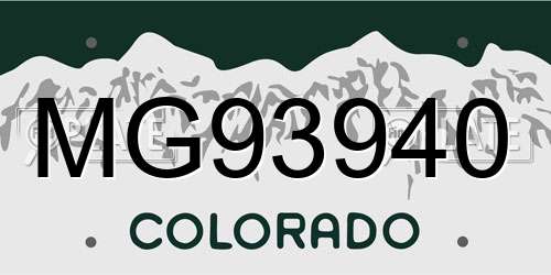 MG93940 Colorado License Plate