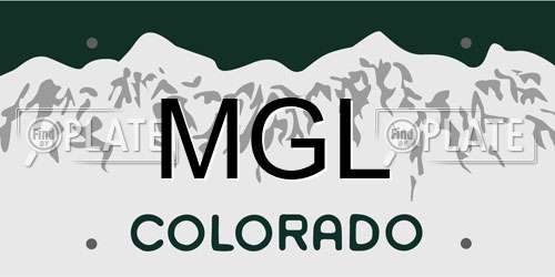 MGL Colorado License Plate