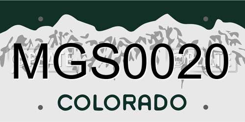 MGS0020 Colorado License Plate