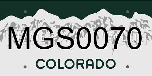 MGS0070 Colorado License Plate
