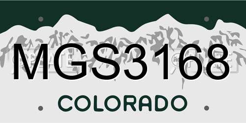 MGS3168 Colorado License Plate
