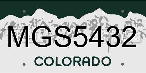 MGS5432 Colorado License Plate