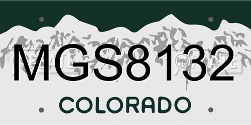 MGS8132 Colorado License Plate