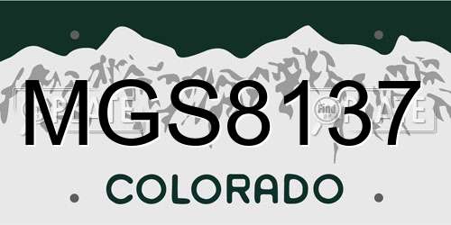 MGS8137 Colorado License Plate